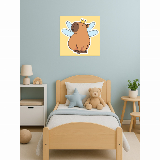 Товари для малювання - Картина за номерами Ідейка Капібара-фея 30х30 см (KHO6748)#2