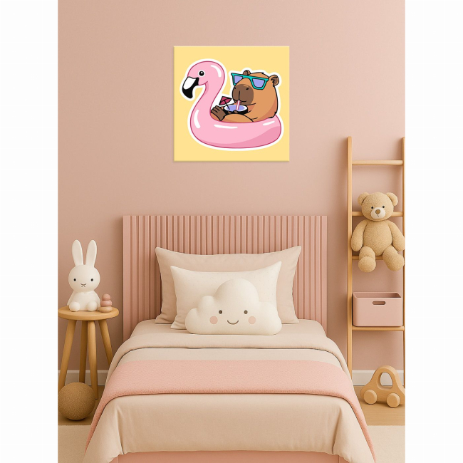 Товары для рисования - Картина по номерам Ідейка Капибара в отпуске 40х40 см (KHO6743)#2