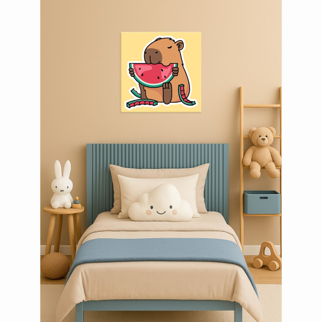 Товари для малювання - Картина за номерами Ідейка Капібара і Херсонський кавун 40х40 см (KHO6749)#2