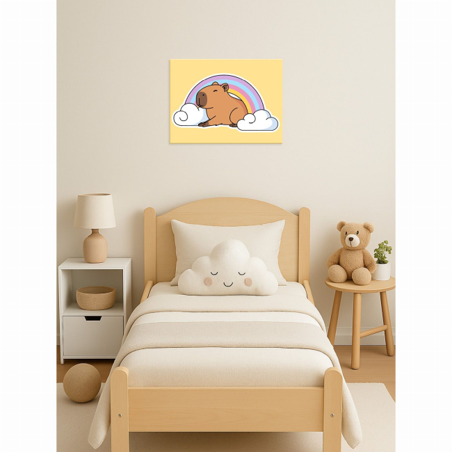 Товары для рисования - Картина по номерам Ідейка Капибара и радуга 30х40 см (KHO6747)#2