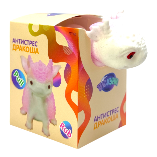 Антистресс игрушки - Стретч-антистресс Тискуни Дракоша розовый (ATY120/4)#2