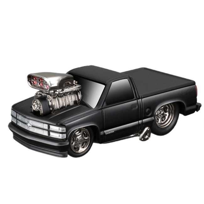 Транспорт і спецтехніка - Ігровий набір Maisto Muscle Machines Трейлер-транспортер та машинка 1966 Chevrolet C60 Flatbed 1993 Chevrolet 454 SS Pickup (11532/9)#2