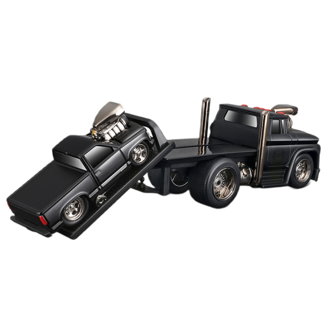 Транспорт і спецтехніка - Ігровий набір Maisto Muscle Machines Трейлер-транспортер та машинка 1966 Chevrolet C60 Flatbed 1993 Chevrolet 454 SS Pickup (11532/9)#5