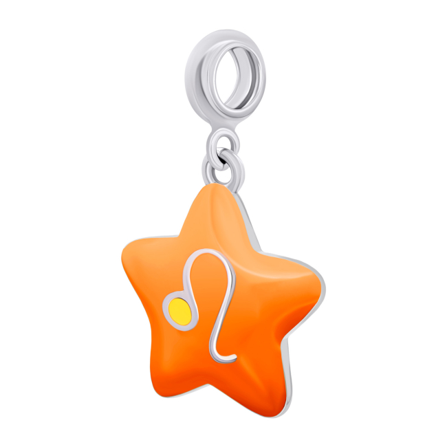 Ювелірні прикраси - Кулон UmaUmi Zodiac Лев з помаранчевою та жовтою емаллю (2210000006591)#2