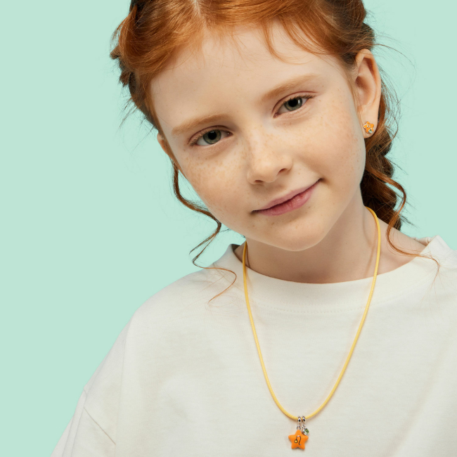 Ювелірні прикраси - Кулон UmaUmi Zodiac Лев з помаранчевою та жовтою емаллю (2210000006591)#4