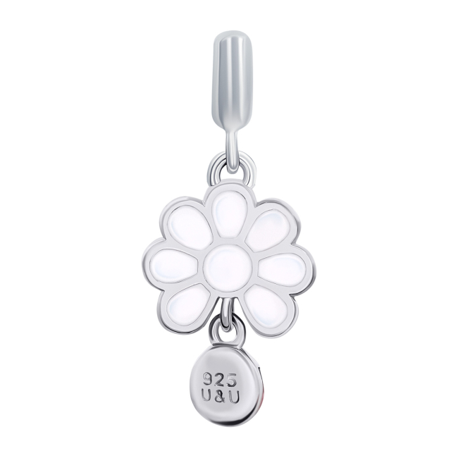 Ювелірні прикраси - Кулон UmaUmi Flowers Ромашка з сонечком із білою, жовтою та червоною емаллю (2210000018488)#3