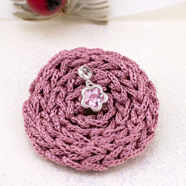 Ювелірні прикраси - Кулон UmaUmi Like Mom Квітка сяюча з рожевим фіанітом (2210000025721)#3