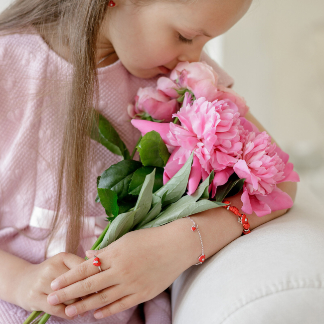 Ювелірні прикраси - Браслет UmaUmi Symbols Серденько з червоною емаллю та фіанітами (2210000018877)#5