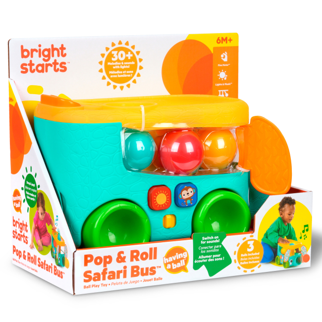 Развивающие игрушки - Музыкальная игрушка Bright Starts Pop & Roll safari bus (16827) #2