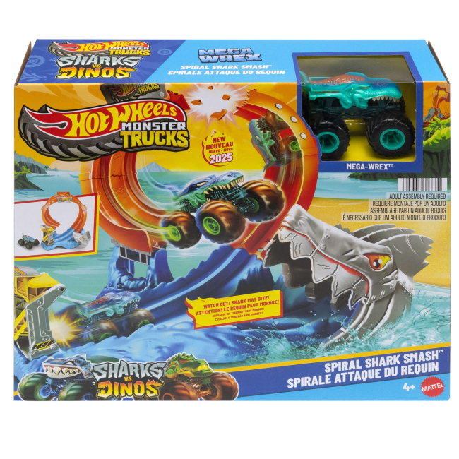 Автотреки - Игровой набор Hot Wheels Monster Trucks Монстро-атака акулы (JFR08)#3