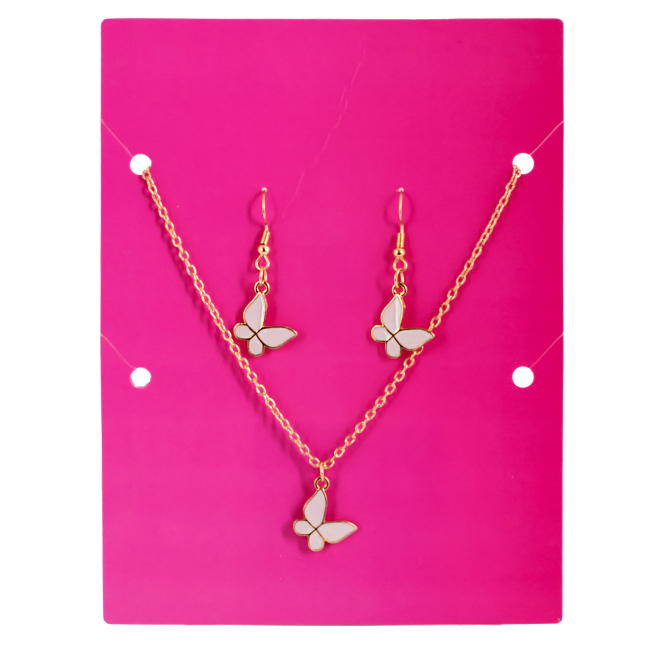 Біжутерія та аксесуари - Набір прикрас Lukky Fashion Ланцюжок з підвіскою та сережи у вигляді метеликів (T24612)#2