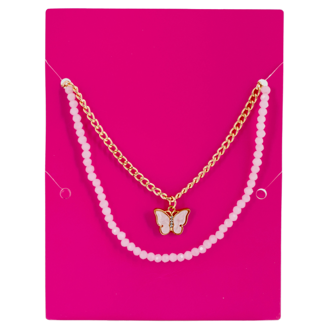 Біжутерія та аксесуари - Набір прикрас Lukky Fashion Перлинне намисто та ланцюжок з підвіскою у вигляді метелика (T24692)#2