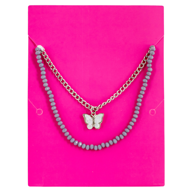 Бижутерия и аксессуары - Набор украшений Lukky Fashion Жемчужное ожерелье и цепочка с подвеской в ​​виде бабочки (T24693)#2