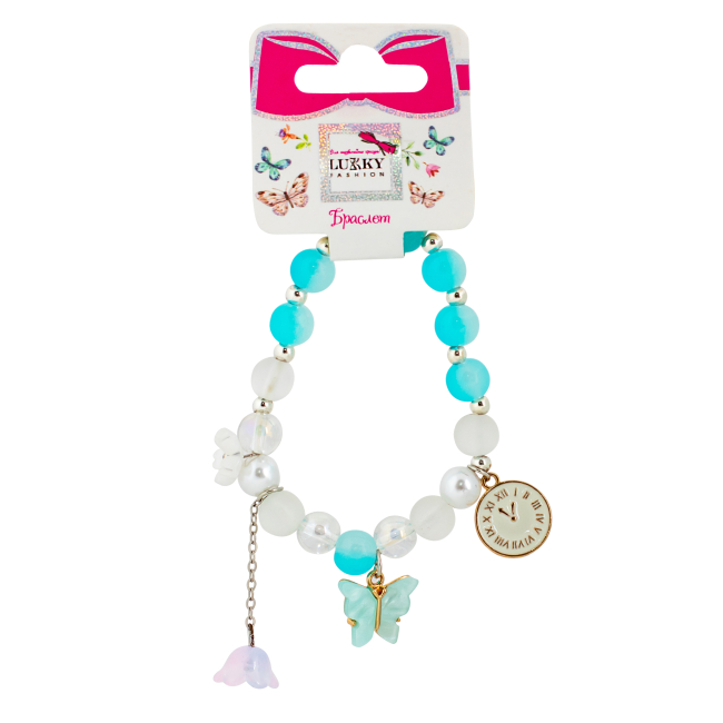 Біжутерія та аксесуари - Браслет Lukky Fashion перламутровий з трьома підвісками (T24785)#2