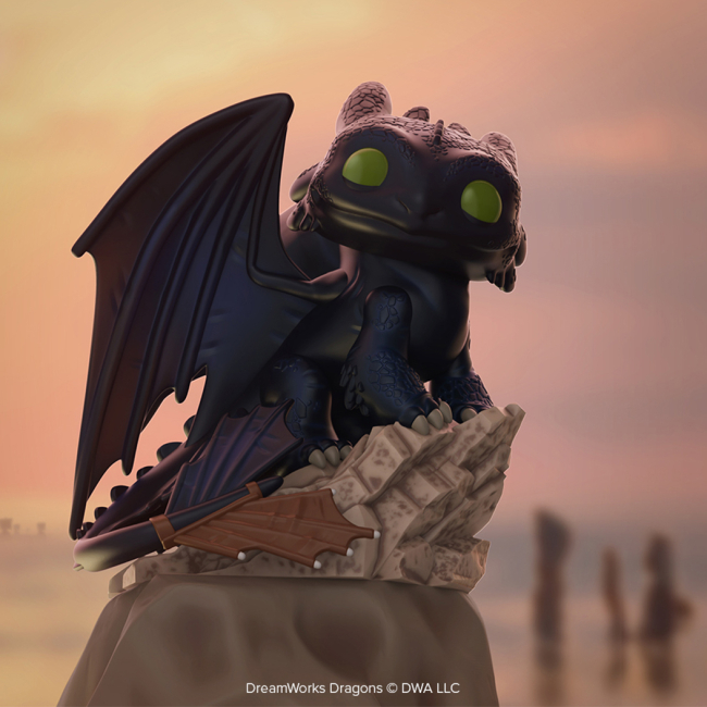 Фігурки персонажів - Фігурка Funko Pop Як приборкати дракона Беззубик на скелі (86140)#3