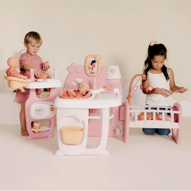 Меблі та будиночки - Ігровий центр Smoby Бебi Ньорс Терракотова пудра Кiмната малюка (7600220394)#3