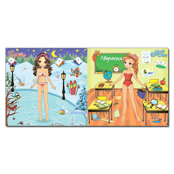 Раскраски и активитибуки (2-6 лет) - Книжка «Одягни ляльку. Яскраві наліпки. Зелена» (9786175367100)#2