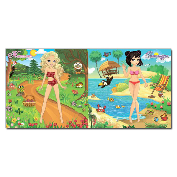 Раскраски и активитибуки (2-6 лет) - Книжка «Одягни ляльку. Яскраві наліпки. Зелена» (9786175367100)#3