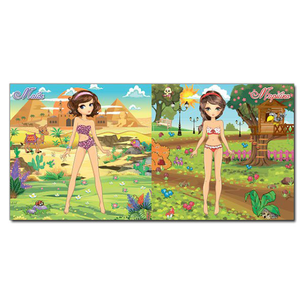 Розмальовки та актівітібуки (2-6 років) - Книжка «Одягни ляльку. Яскраві наліпки. Рожева» (9786175367087)#2