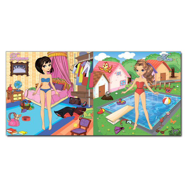 Розмальовки та актівітібуки (2-6 років) - Книжка «Одягни ляльку. Яскраві наліпки. Рожева» (9786175367087)#3