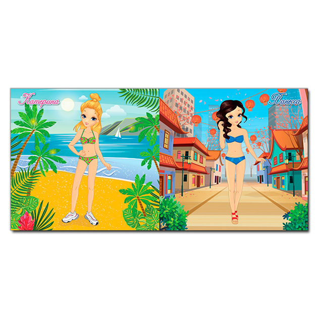 Розмальовки та актівітібуки (2-6 років) - Книжка «Одягни ляльку. Яскраві наліпки. Синя» (9786175369586)#3