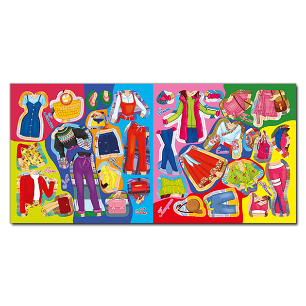 Розмальовки та актівітібуки (2-6 років) - Книжка «Одягни ляльку. Яскраві наліпки. Синя» (9786175369586)#4