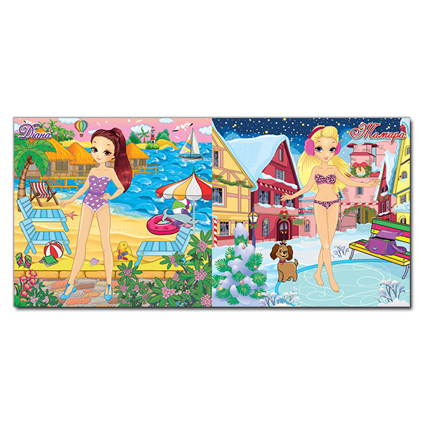 Раскраски и активитибуки (2-6 лет) - Книжка «Одягни ляльку. Яскраві наліпки. Червона» (9786175367865)#2