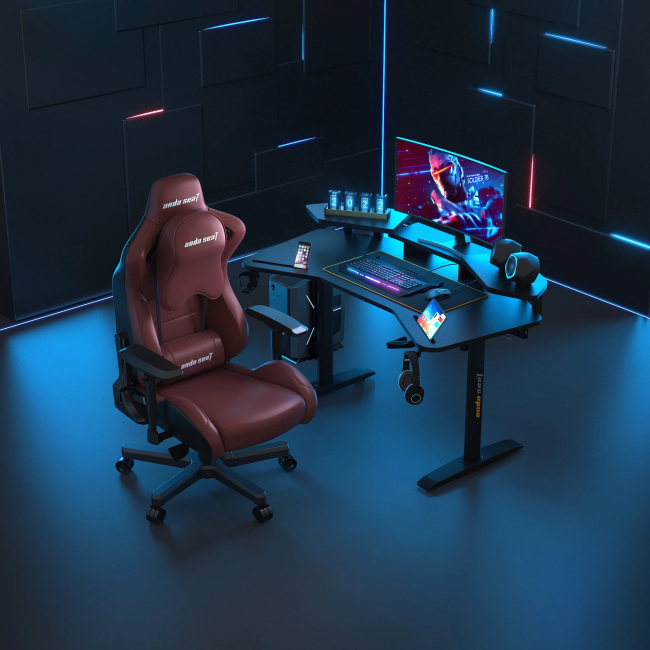 Меблі для геймерів - Комп'ютерний стіл Anda Seat Shadow Warrior Black (AD-D-DD1-1600L-02-B)#6