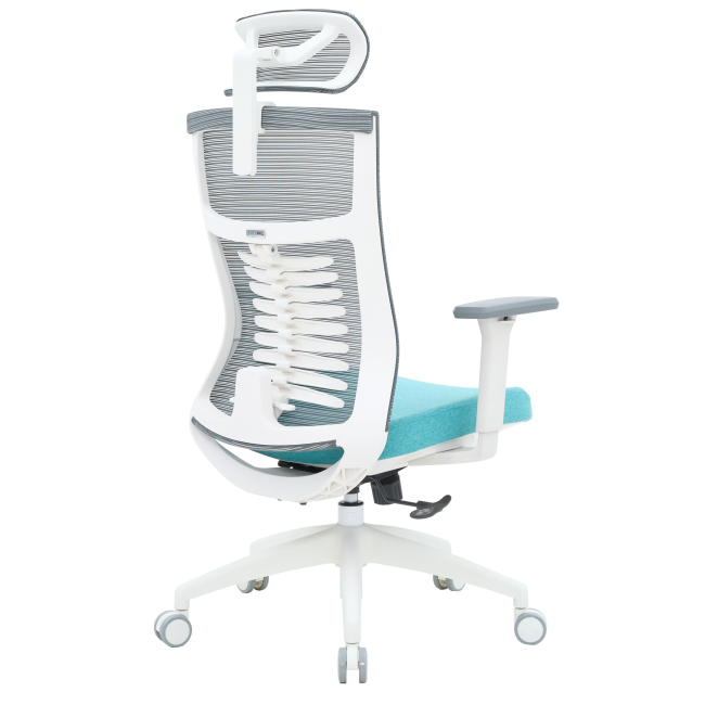 Меблі для геймерів - Крісло OfficePro Balance White/Dark Gray/Blue (OC550-W-DG-BL)#4