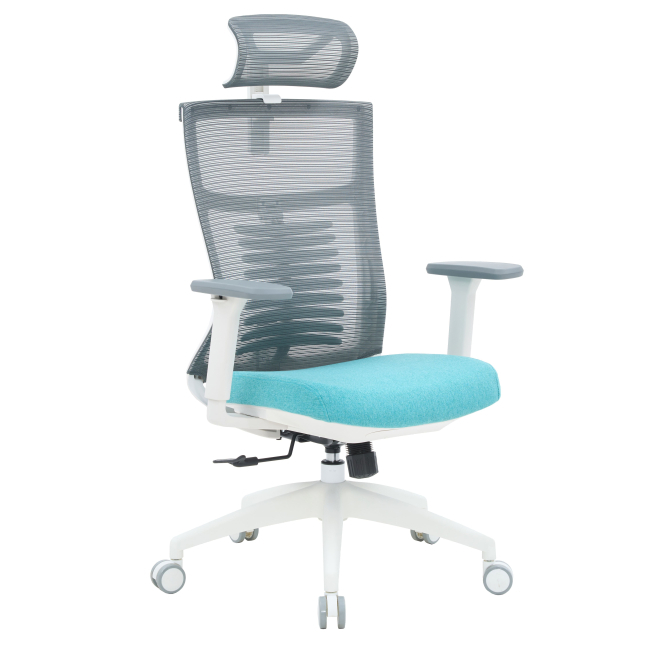 Меблі для геймерів - Крісло OfficePro Balance White/Dark Gray/Blue (OC550-W-DG-BL)#6