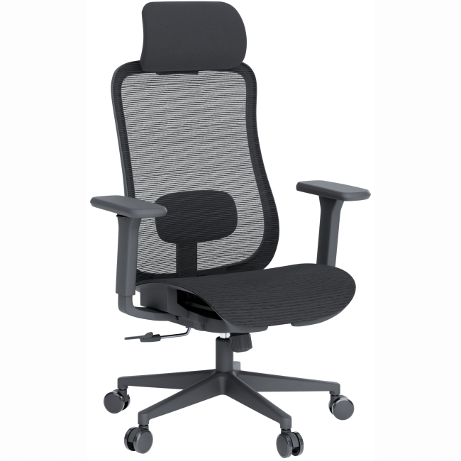 Меблі для геймерів - Крісло OfficePro Wave Black (OC670-B-B-B)#2