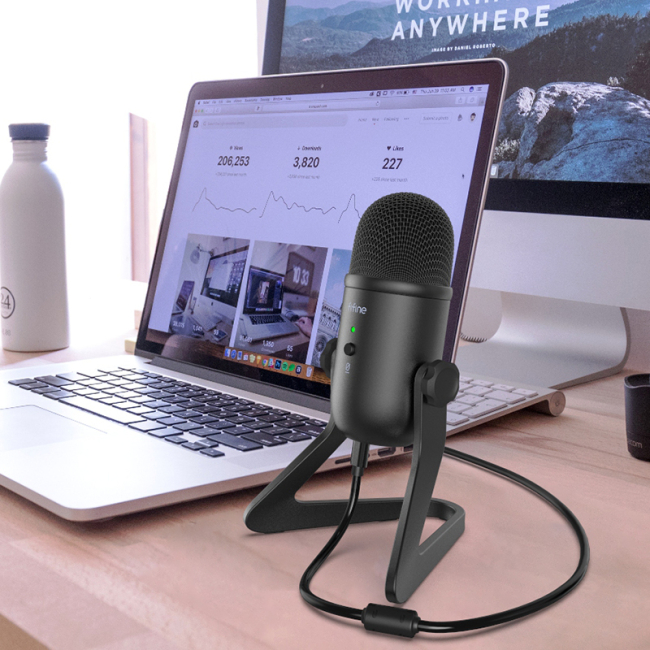 Мікрофони - Мікрофон конденсаторний Fifine чорний (K678)#3