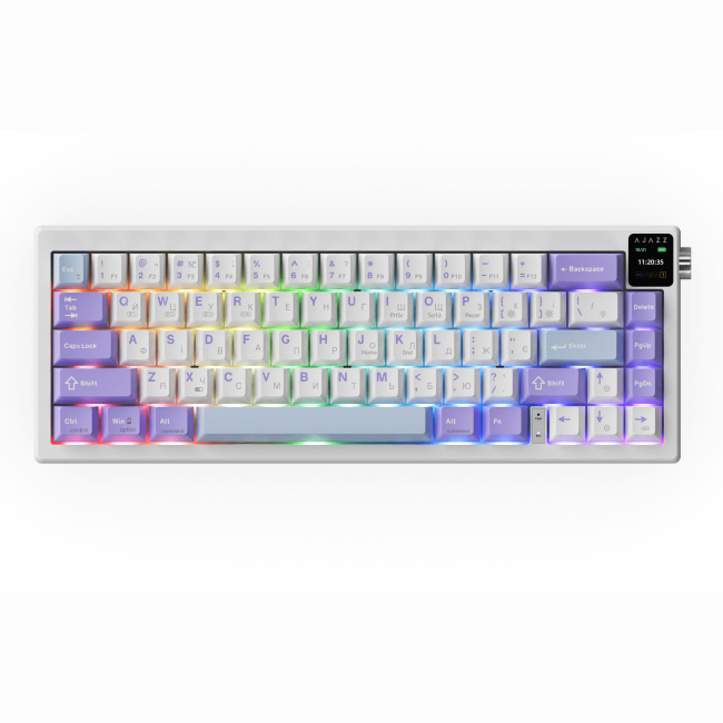 Клавіатура і миші - Клавіатура Ajazz AK650 Flying Fish Switch Purple RGB With Screen (AK650-FF-PWB)#2