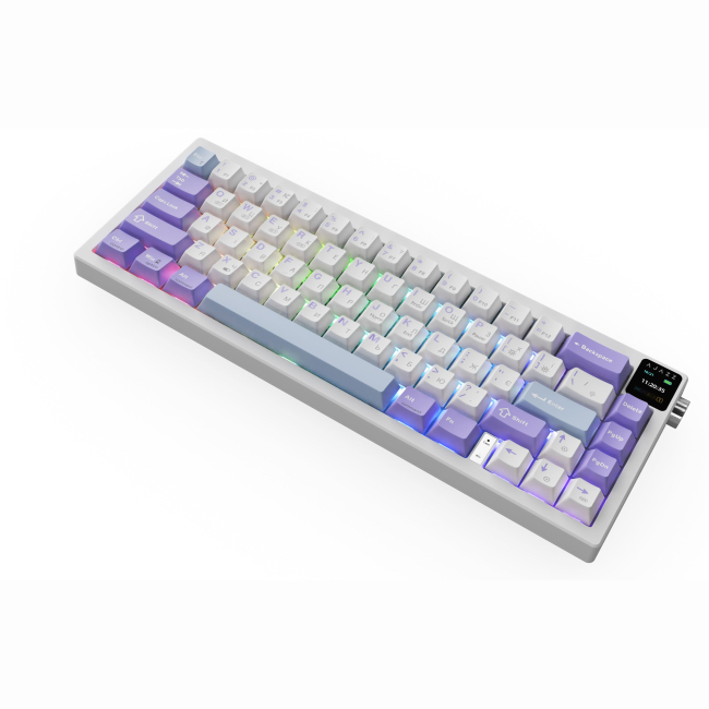 Клавіатура і миші - Клавіатура Ajazz AK650 Flying Fish Switch Purple RGB With Screen (AK650-FF-PWB)#4
