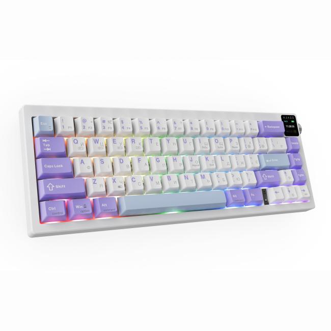 Клавіатура і миші - Клавіатура Ajazz AK650 Flying Fish Switch Purple RGB With Screen (AK650-FF-PWB)#5