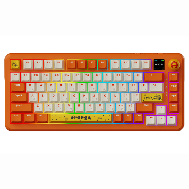 Клавіатура і миші - ​Клавіатура Ajazz AK820 MAX Avocado Switch Orange RGB With Screen (AK820MAX-AS-OW)#2