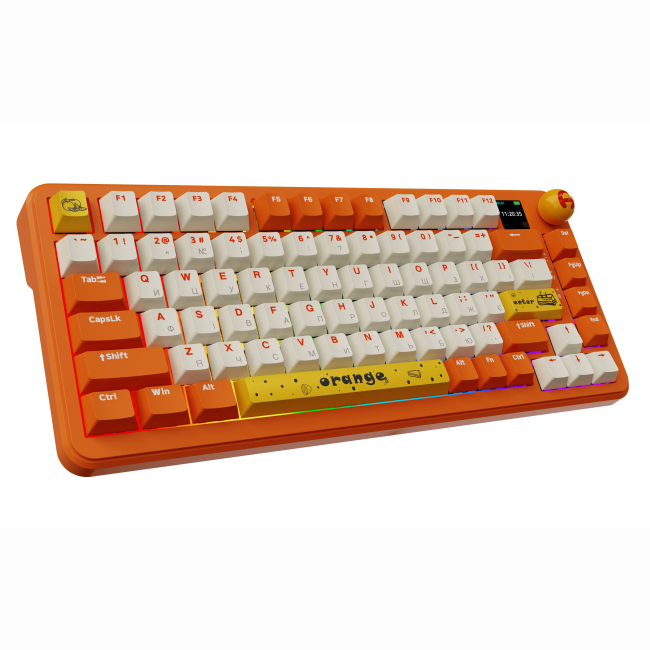Клавіатура і миші - ​Клавіатура Ajazz AK820 MAX Avocado Switch Orange RGB With Screen (AK820MAX-AS-OW)#6