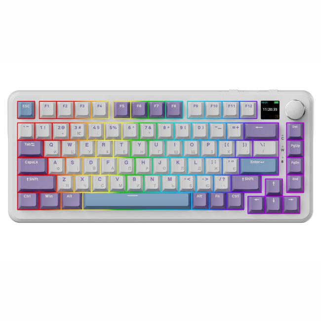 Клавіатура і миші - Клавіатура Ajazz AK820 MAX Magnetic switches Purple RGB With Screen (AK820MAX-M-PWB)#2