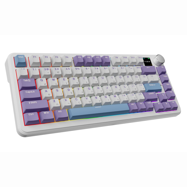 Клавіатура і миші - Клавіатура Ajazz AK820 MAX Magnetic switches Purple RGB With Screen (AK820MAX-M-PWB)#6