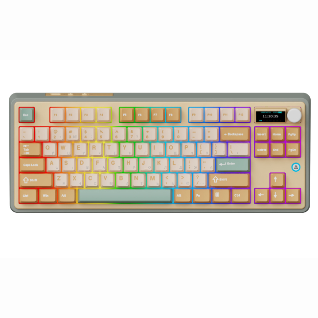 Клавиатура и мыши - Клавиатура Ajazz AK870 Jasmine Switch Yellow RGB With Screen (AK870-JS-YWG)#2