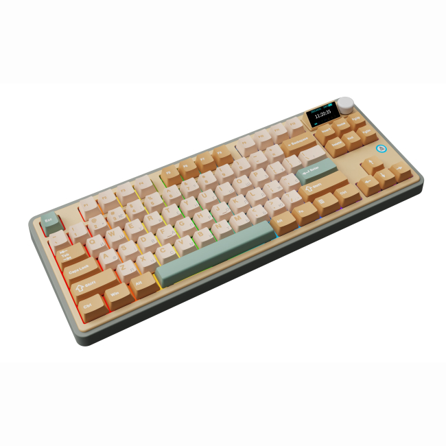 Клавиатура и мыши - Клавиатура Ajazz AK870 Jasmine Switch Yellow RGB With Screen (AK870-JS-YWG)#3