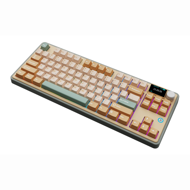 Клавиатура и мыши - Клавиатура Ajazz AK870 Jasmine Switch Yellow RGB With Screen (AK870-JS-YWG)#4