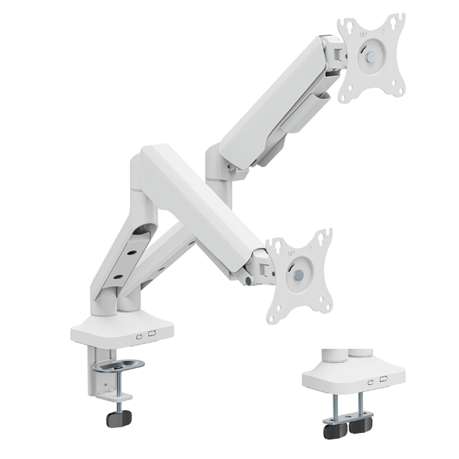 Мебель для геймеров - Настольное крепление для двух мониторов OfficePro 17-35'' 2-12kg White (MA442W)#2