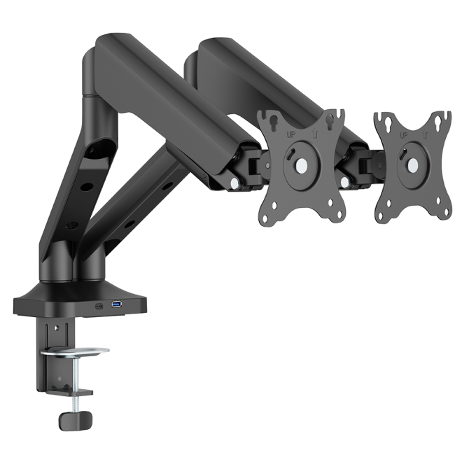 Мебель для геймеров - Настольное крепление для двух мониторов OfficePro 17-35'' 2-12kg Black (MA452B)#3