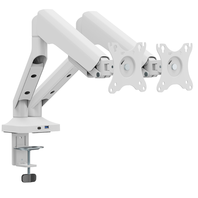 Мебель для геймеров - Настольное крепление для двух мониторов OfficePro 17-35'' 2-12kg White (MA452W)#3