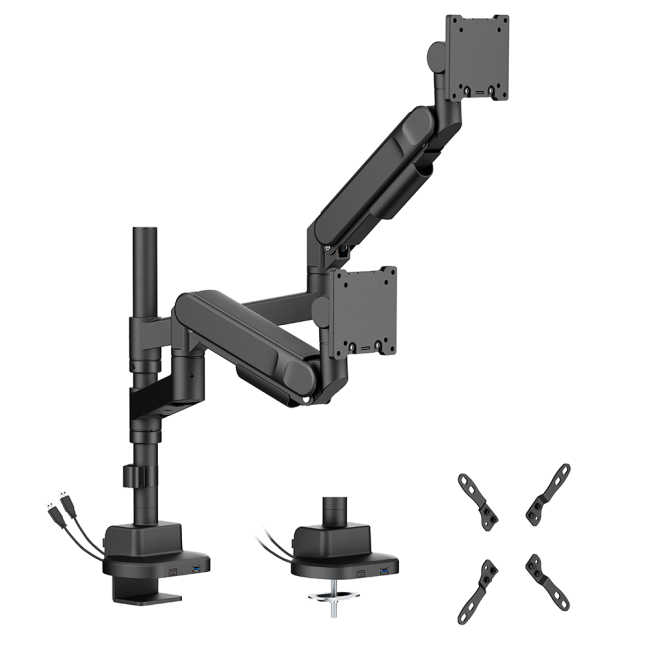 Мебель для геймеров - Настольное крепление для двух мониторов OfficePro 24-57''2-27kg Black (MAH752B)#2