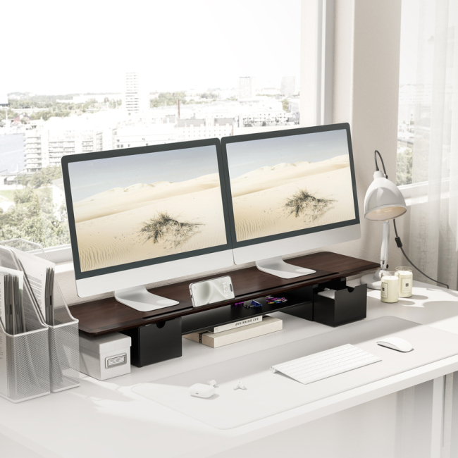 Мебель для геймеров - Подставка для монитора OfficePro Dark Wood/Black (MR177DW)#4