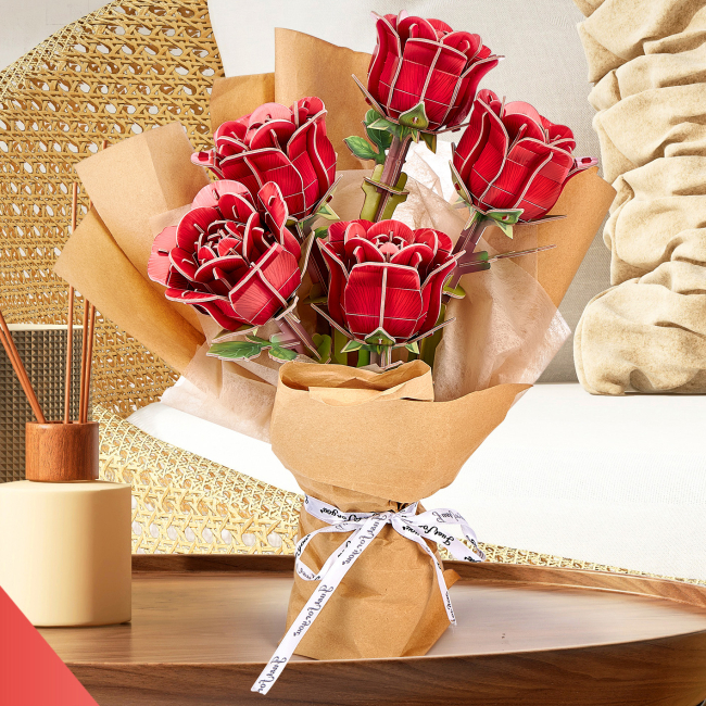 3D-пазлы - Трехмерный пазл CubicFun Букет цветов Красные розы (P865h)#2