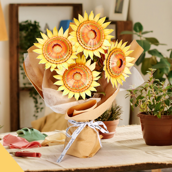 3D-пазли - Тривимірний пазл CubicFun Букет квітів Жовті соняшники (P866h)#3