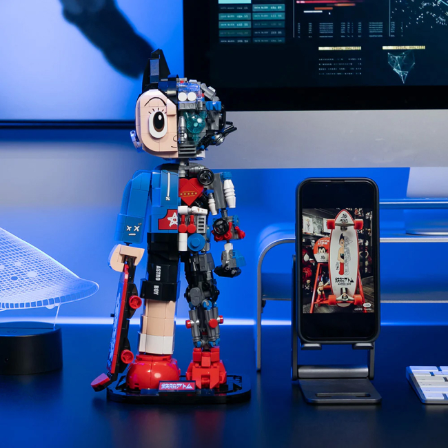 Конструкторы с уникальными деталями - Конструктор Pantasy Astro Boy со скейтбордом 1118 элементов (86207)#2